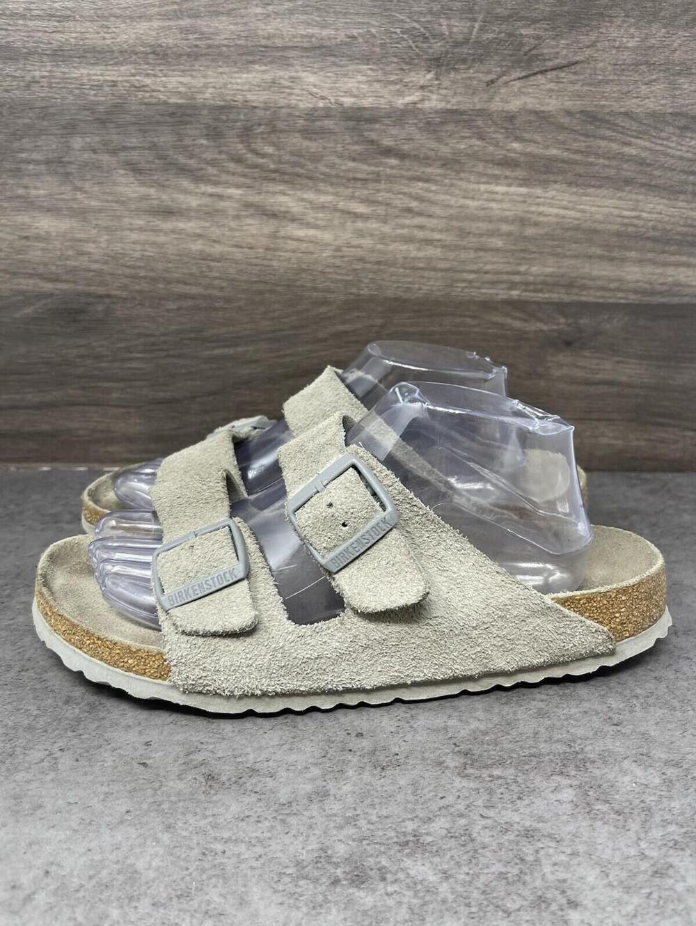 Birkenstock Arizona Sandals Womens Size 10 (41) Grey Suede Slip On